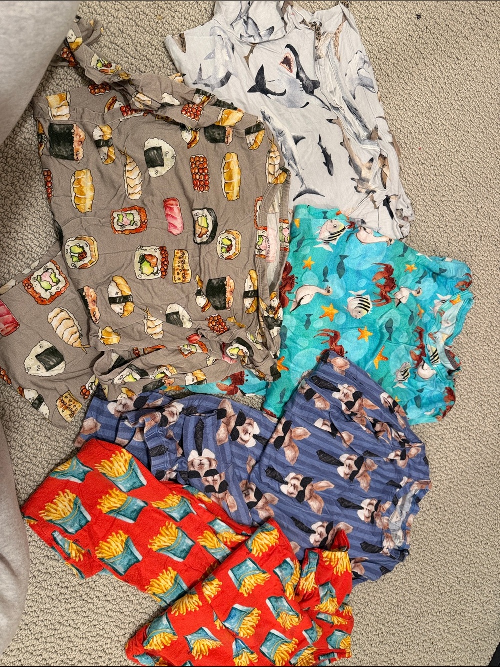 Posh Peanut Kids Pajama Bottoms - Red, Turquoise, Gray, Navy, Cream, Blue